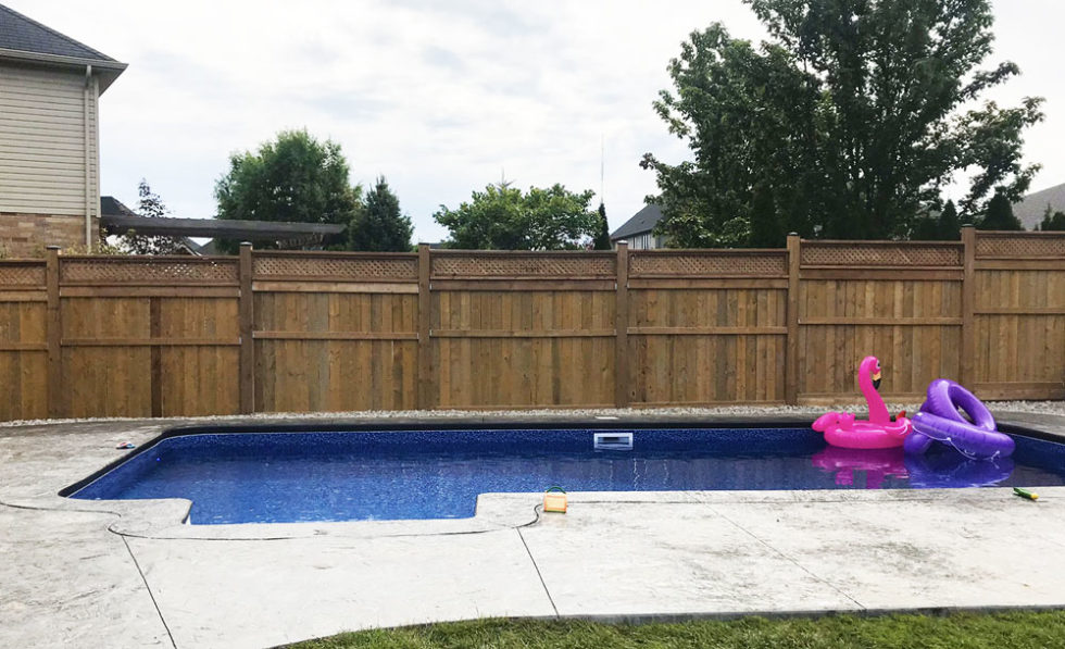 Fence project photo near pool